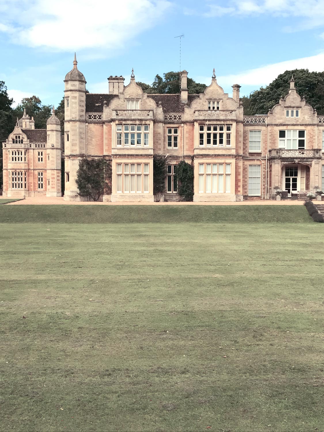 Exton Hall view of west gables before commencement of landscape installation