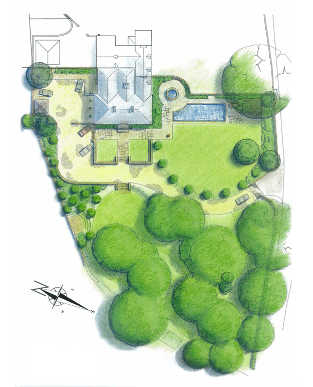 Plan for Saddington Hall garden