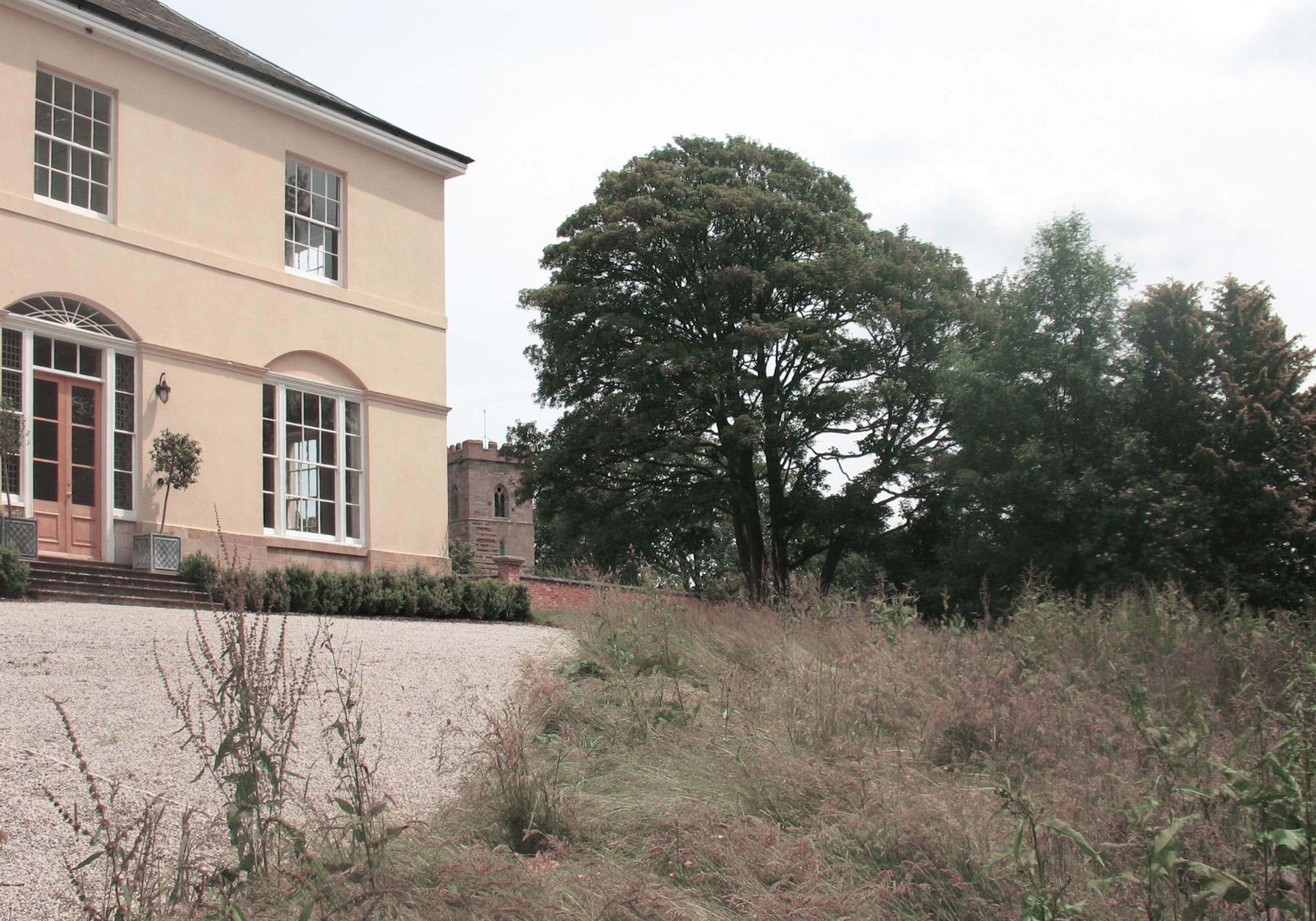 Front elevation from north west viewpoint before landscape works