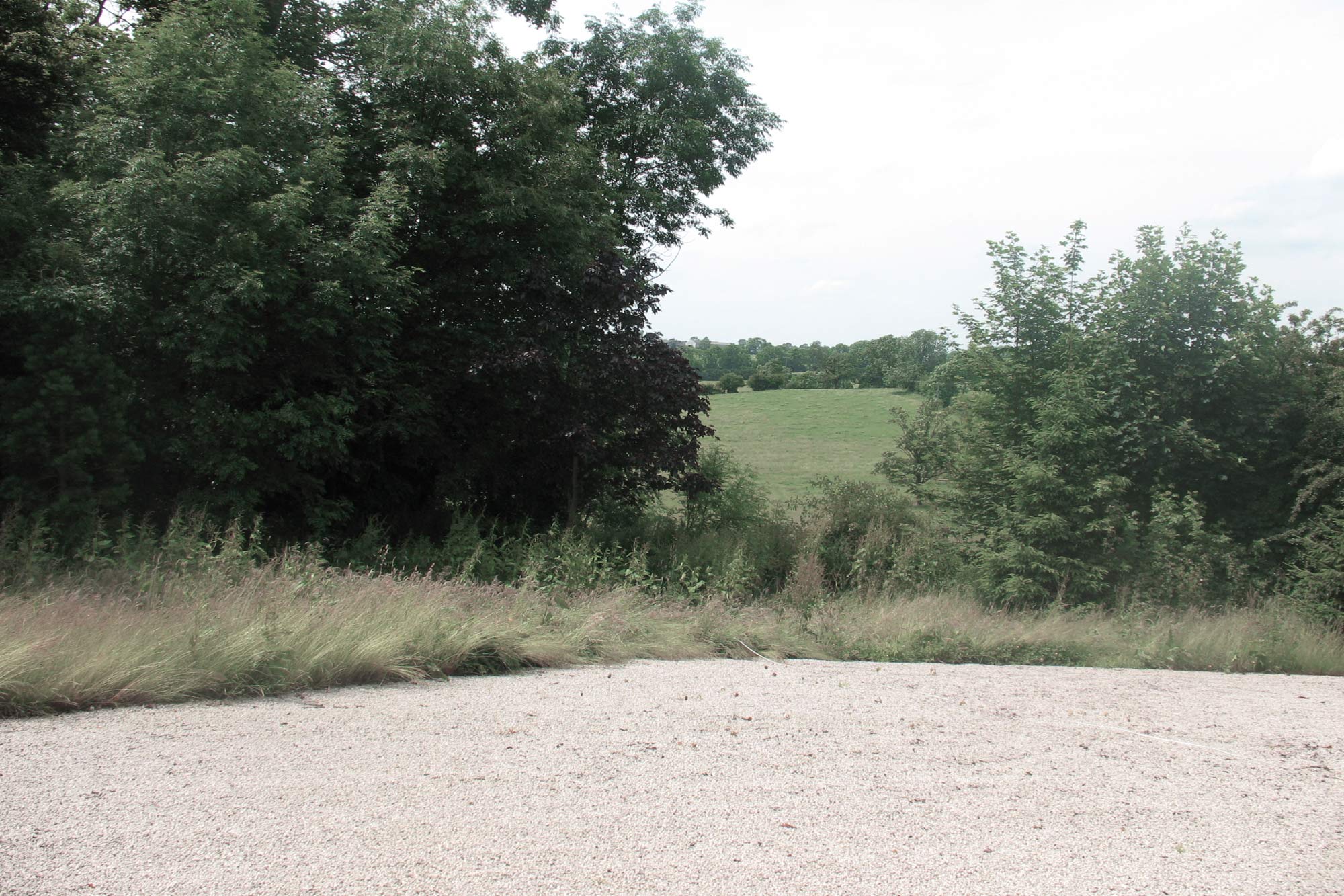 View from front of Leicestershire country house across drive before landscaping