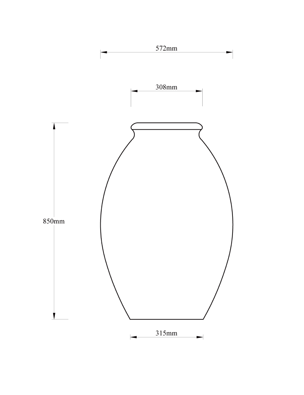 Drawing dimensions of Assisi water feature Peter Eustance Symphonic Gardens