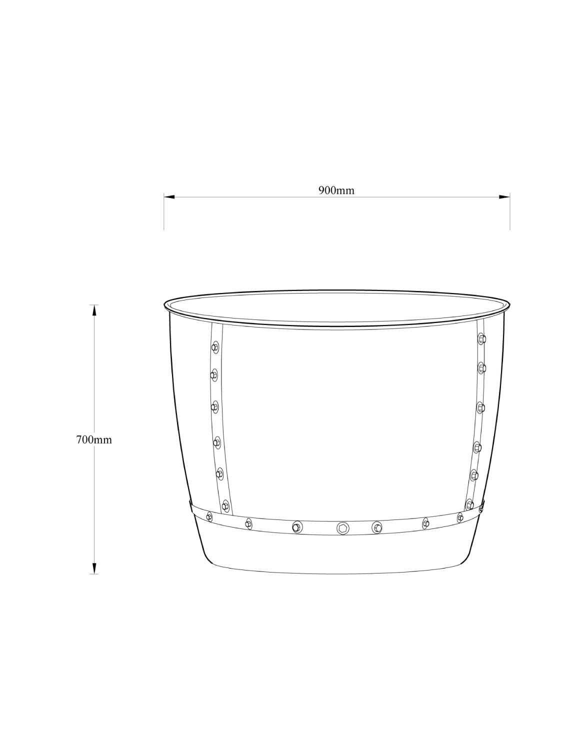 Drawing dimensions of Bath water feature Peter Eustance Symphonic Gardens