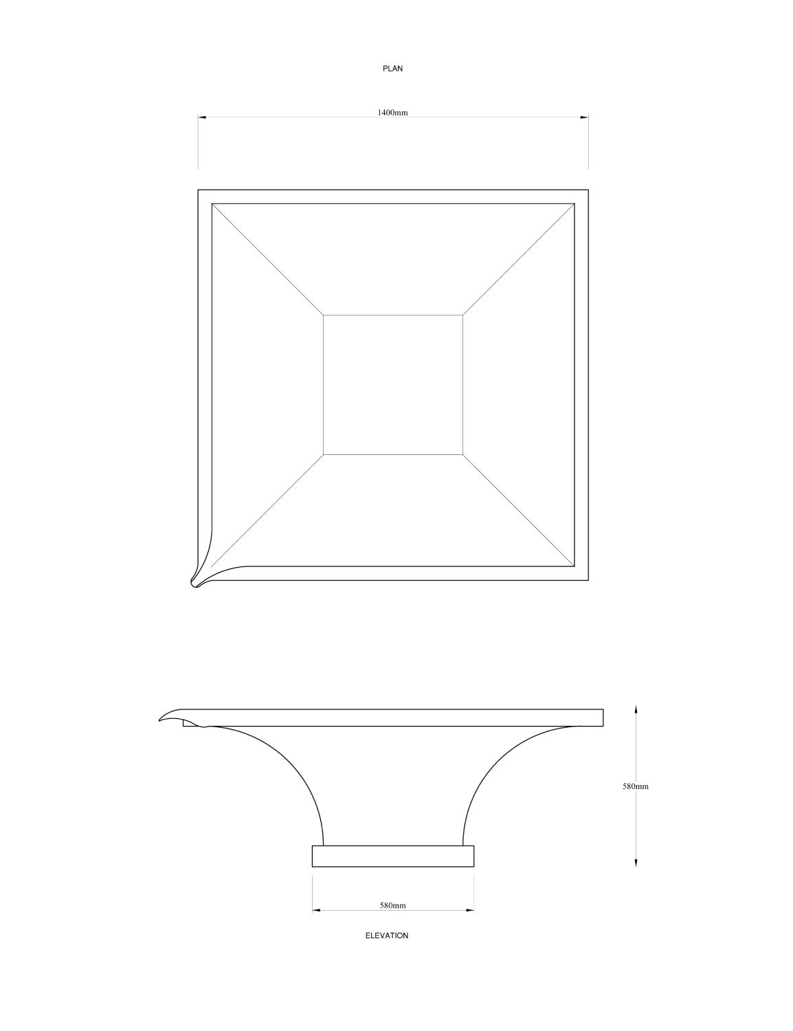 Drawing of Esk water feature by Peter Eustance Symphonic Gardens